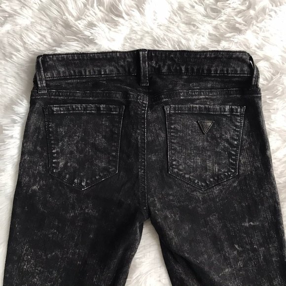 GUESS Black Tie Dye Marbled Skinny Jeans - Picture 4 of 8